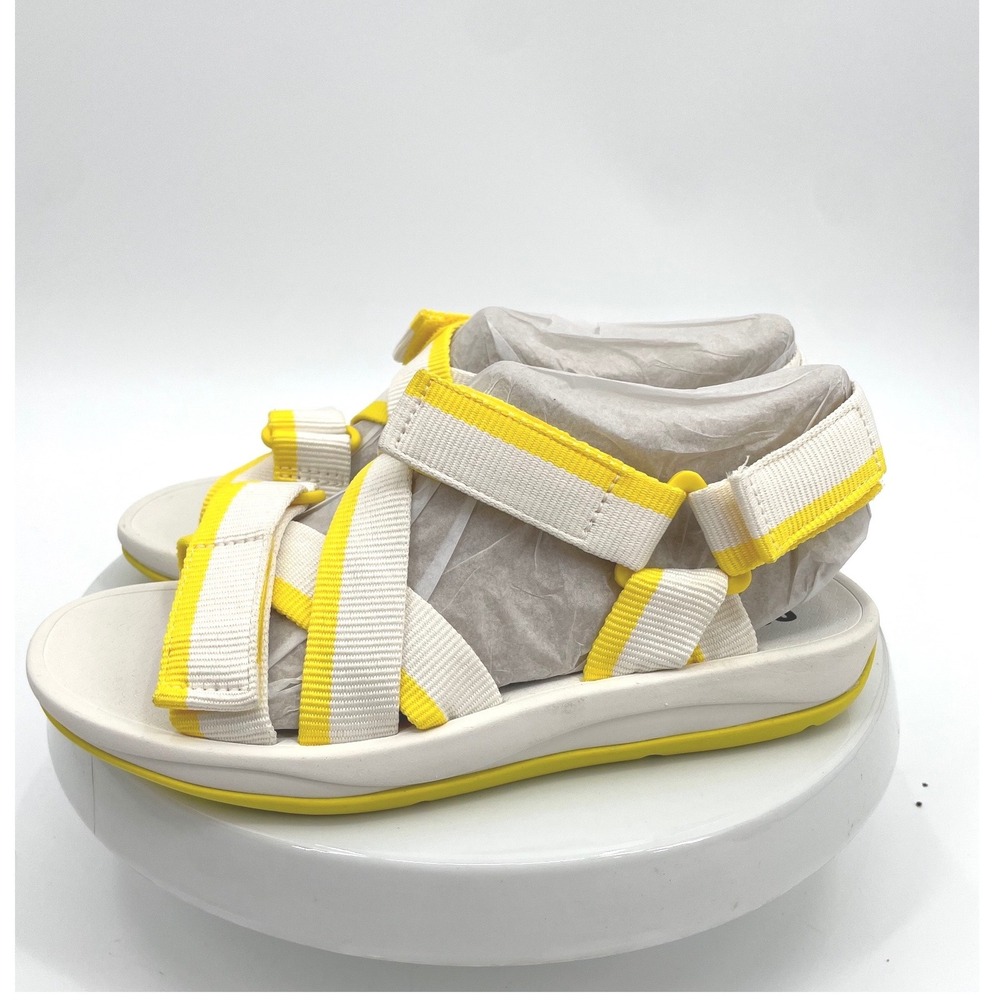 Camper Oruga Up Sandals Womens 38 White Yellow Fabric Platform Sporty Gorpcore‎